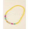 Fashion Imitation Acrylic Pearl Stretchy Necklaces for Kids NJEW-JN00425-05-3