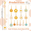 30Pcs 15 Style Flower Alloy Enamel Pendant Decorations HJEW-AB00578-2