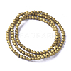 Electroplated Frosted Glass Bead Strands EGLA-G071-C02-3