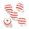 Printed Wood European Beads WOOD-G022-14B-1