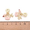 Brass Micro Pave Clear Cubic Zirconia and Enamel European Dangle Charms X-KK-T079-81G-3