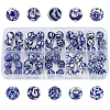 60Pcs 10 Styles Handmade Blue and White Porcelain Beads Strands PORC-PA0001-41-1
