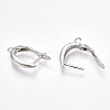 Brass Hoop Earring Findings with Latch Back Closure KK-S350-072P-3