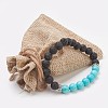 Natural & Synthetic Mixed Stone Stretch Bracelets BJEW-JB03716-4
