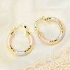 Brass Two Tone Twist Hoop Earrings EJEW-B117-06B-M-3