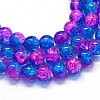 Baking Painted Transparent Crackle Glass Round Bead Strands DGLA-Q018-8mm-49-1