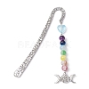 Flower Pattern Alloy Hook Bookmarks AJEW-JK00250-2