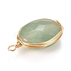 Natural Green Aventurine Pendants PALLOY-JF00467-01-2