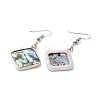 Abalone Shell/Paua Shell Dangle Earrings EJEW-F147-A12-5