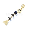 Brass Pave Cubic Zirconia Clear Cubic Zirconia & Natural Lapis Lazuli & Enamel European Dangle Charms GG-CBA3401-01G-A06-2