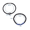 Unisex Leather Cord Bracelet and Stretch Bracelet Jewelry Sets BJEW-JB04786-3