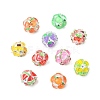 10Pcs 10 Colors Fruit Round Resin Beads RESI-CJ0004-94-8