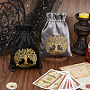 2Pcs 2 Styles Rectangle Gold Stamping Tree of Life Velvet Tarot Storage Drawstring Bags for Divination ABAG-CN0001-53-3
