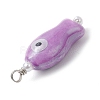 Fish Shaped Evil Eye Glazed Porcelain Pendants PALLOY-JF03803-5