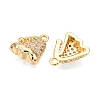 Christmas Theme Brass Pave Clear Cubic Zirconia Charms KK-T073-05G-2