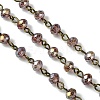 Handmade Electroplate Glass Faceted Rondelle Beads Chains for Necklaces Bracelets Making AJEW-JB00147-3