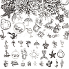 96Pcs 24 Style Ocean Theme Tibetan Style Alloy Pendants TIBEP-FG0001-13-1