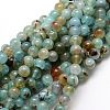 Dyed Natural Agate Round Beads Strands G-E321A-6mm-02-1