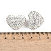 Heart Shaped Polymer Clay Rhinestone Beads CLAY-NH0002-02B-3