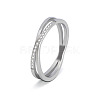 304 Stainless Steel Micro Pave Clear Cubic Zirconia Finger Rings for Women FS-WG1B662-06-2