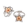 304 Stainless Steel Adjustable Open Cuff Statement Rings RJEW-C083-19P-04-4