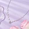 Bowknot Brass Micro Pave Cubic Zirconia Pendant Necklaces NJEW-JN04908-2