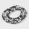 Electroplate Opaque Glass Beads Strands EGLA-A034-P6mm-P09-2