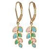 Leaf 304 Stainless Steel Enamel Leverback Earrings EJEW-JE06261-4