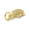 Brass Micro Pave Cubic Zirconia Charms ZIRC-F132-30G-3