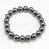 Non-Magnetic Synthetic Hematite Beaded Ball Bracelets X-BJEW-D088-7-1