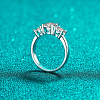 Rhodium Plated 925 Sterling Silver Pave 8.2x4.9mm Moissanite Finger Rings WG3C802-04-3
