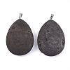 Electroplate Natural Druzy Geode Agate Pendants G-S344-59B-08-2