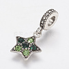 Tibetan Style Alloy Rhinestone European Dangle Charms PALLOY-F202-20-2
