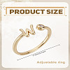 1Pc Brass Micro Pave Clear Cubic Zirconia Open Cuff Rings for Women RJEW-LP0002-37W-2