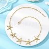 Ocean 304 Stainless Steel Starfish Bib Necklaces for Women NJEW-JN05920-1