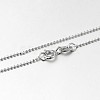 Anti-Tarnish Trendy Rhodium Plated 925 Sterling Silver Ball Chain Necklaces STER-M050-1.0B-09-1