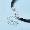 Alloy Knot Beaded Pendant Necklace with Waxed Ropes for Women NJEW-Q391-04S-5