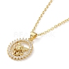 Brass Micro Pave Cubic Zirconia Pendants Necklace NJEW-I125-01B-2