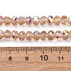 Electroplate Transparent Glass Beads Strands EGLA-A046-01B-22-4