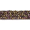 Transparent Electroplate Glass Beads Strands GLAA-H021-01A-HP07-2