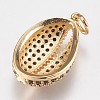 Brass Micro Pave Cubic Zirconia Pendants KK-I614-067-3