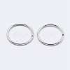 Rhodium Plated 925 Sterling Silver Open Jump Rings STER-F036-02P-0.7x6mm-2