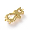 Brass Micro Pave Cubic Zirconia Kitten Links Connectors X-ZIRC-G157-50G-2