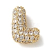 Brass Micro Pave Cubic Zirconia Beads KK-P290-61G-L-1