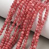 Natural Dyed Yellow Jade Gemstone Bead Strands G-R271-4mm-Y19-1-4