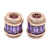 Rack Plating Brass Micro Pave Cubic Zirconia European Beads LS-KK-F089-31RG-04-1