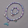 Plastic Imitation Pearl Stretch Bracelets and Necklace Jewelry Sets X-SJEW-JS01053-02-1