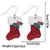 Christmas Alloy Enamel & Acrylic Stud Dangle Earrings FS-WG10992-13-1