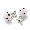 Round Football Dangle Clip-on Earrings for Women EJEW-Z015-09-2
