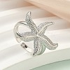 Brass Cuff Rings for Women RJEW-A083-01P-1